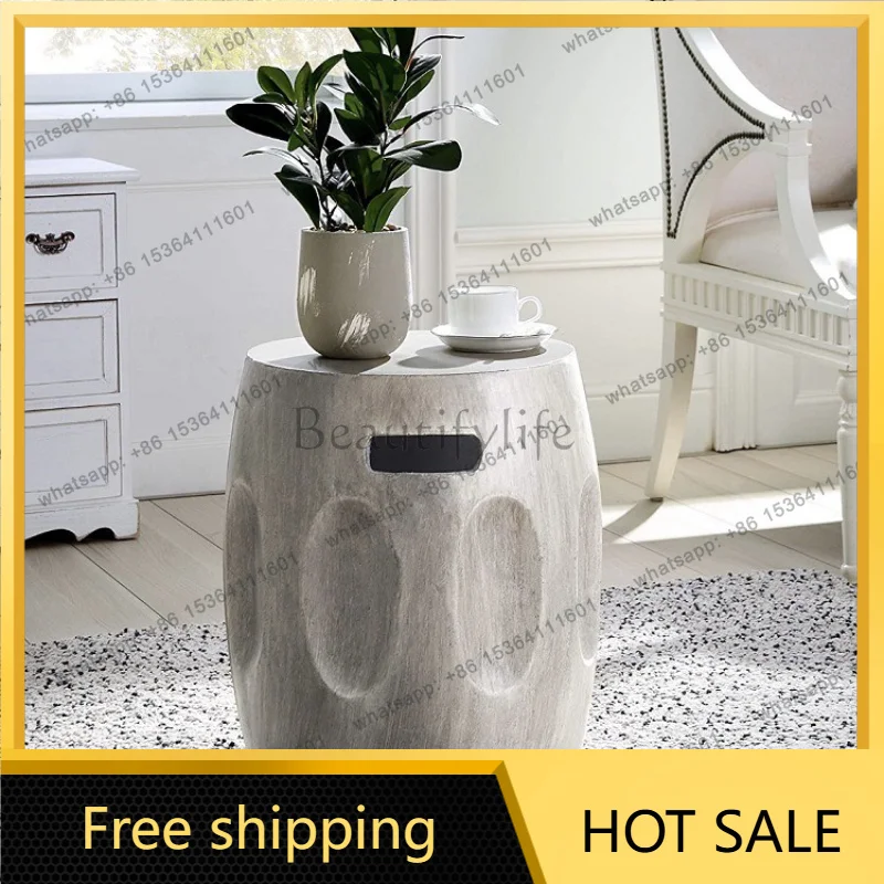 Zj. Amazon has the same cross-border side table, creative cement round table Chinese tea side table
