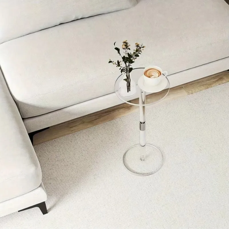 Acrylic Coffee Table Minimalist Living Room Decor Compact Round Corner Sofa Bed Side Table Nightstand Office Hotel Furniture