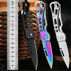 Kitchen Folding Fruit Knife Stainless Steel Non Slip Handle EDC Portable Keychain Kitchen Accessories Peeling Knife