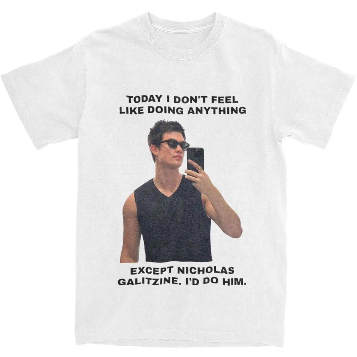 Today I Do Not Feel Like Doing Anything Except Nicholas Galitzine T-Shirt Couple Classic Cotton T Shirts Summer Tees Design Tops