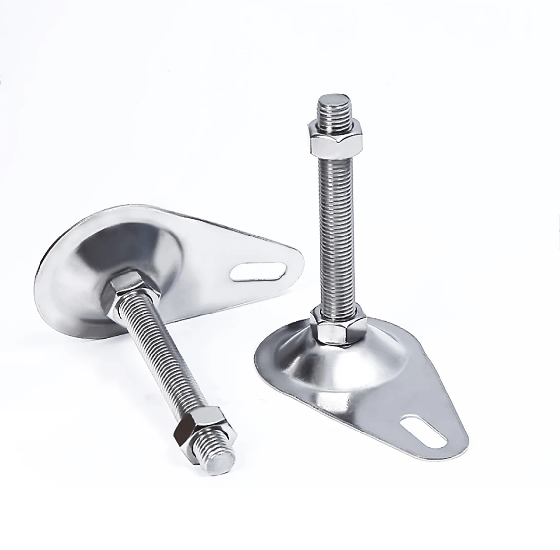 1Pcs Stainless Steel Adjustment Foot Cup with Hole Chassis Thread Length Articulated Leveling Foot for Furniture Pipe Rack