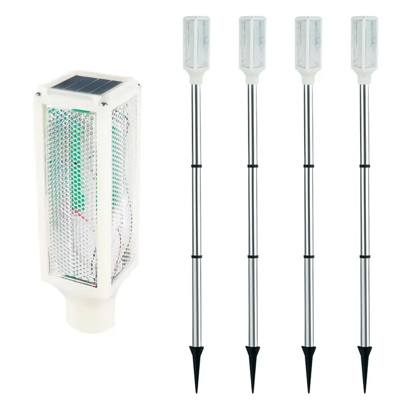 

Солнечные светильники AB41 (4 шт.) с 2 режимами освещения для парковок, дворов, тротуаров, уличного освещения с функцией знака «Стоп»