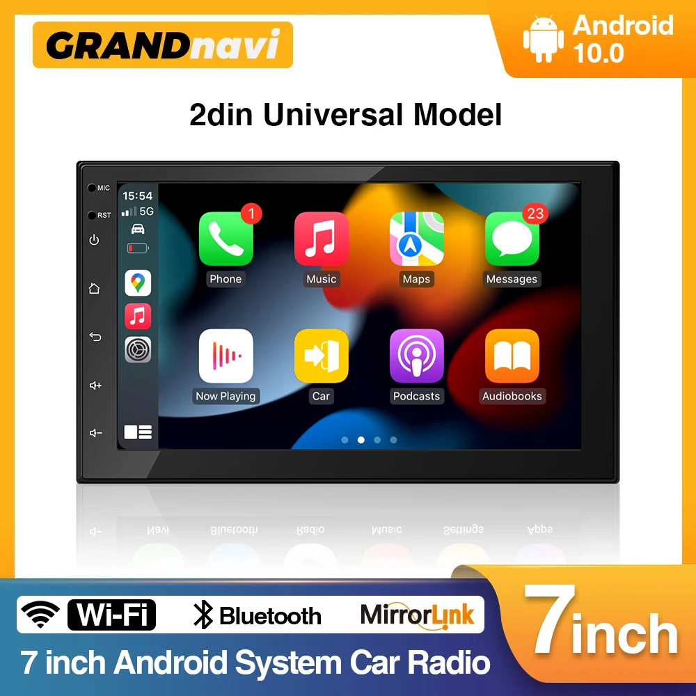 GRANDnavi 2 Din Android Car Radio GPS Multimedia Video Player 2.5D Navigation Bluetooth Auto radio For VW Toyota Nissan Hyundai