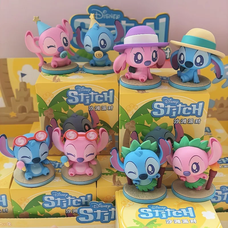 

Лило и Стич, серия для пляжной вечеринки, слепая коробка, стежка, ангел, автомобильное украшение, милые изысканные модели ручной работы, игрушки-сюрприз, загадочная коробка, подарки