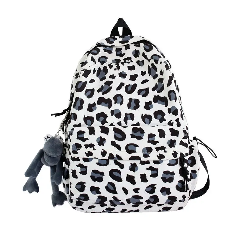 Miyagawa Leopard Print Backpack for Female Korean Casual High School Large Capacity Backpack Students Backpack for College Bags