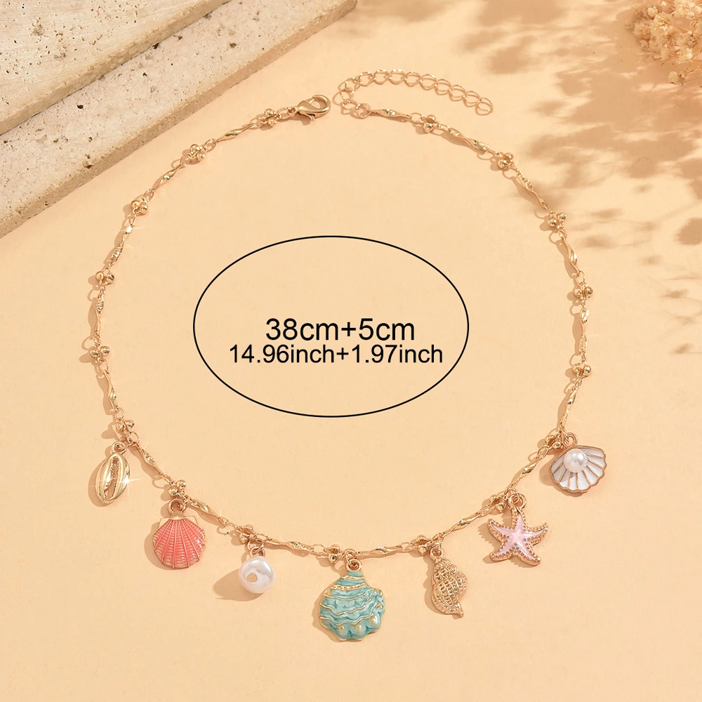 Ocean Whispers Pastel Shell Necklace S8e6947eeeee84418b96a8919abbfeaca0
