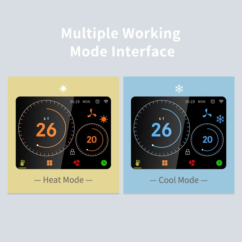 Imagem -05 - Tuya-termostato Digital Inteligente para ar Condicionado Temperatura do Quarto Central Ajustável Wi-fi Google Home Alexa Dueros