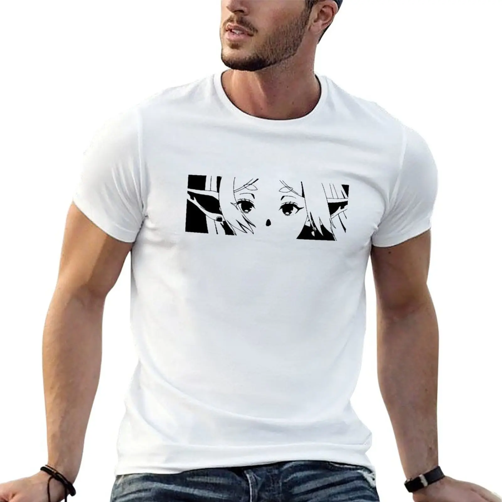 

Frieren Face Minimalist - Sousou no Frieren or Frieren Beyond Journey's End Anime and Manga - Black and White Efl Charac T-Shirt