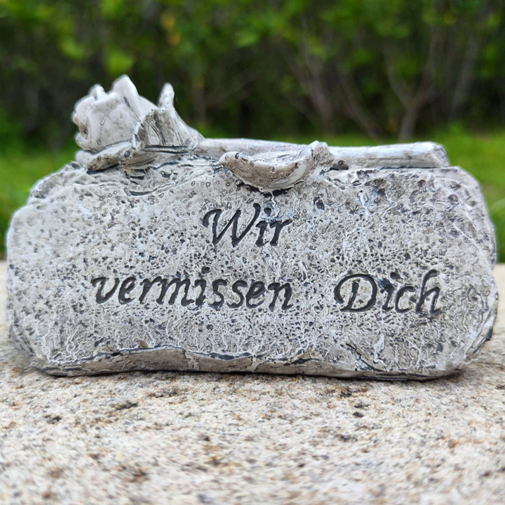 

Deceased Mourning Tombstone Resin Craft Memorial Decor for Cemetery Halloween Rituals Relatives Grave Ornament Prop