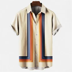 2023 new men's 3D fashion casual loose Hawaiian style shirt