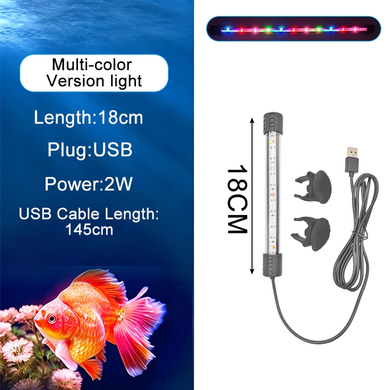 USB-Vollspektrum-Aquarium-LED-Streifenleuchte 18-58cm Wasserdichte Unterwasser-Aquariumlampe für Unterwasserpflanzenwachstum – Detail 12