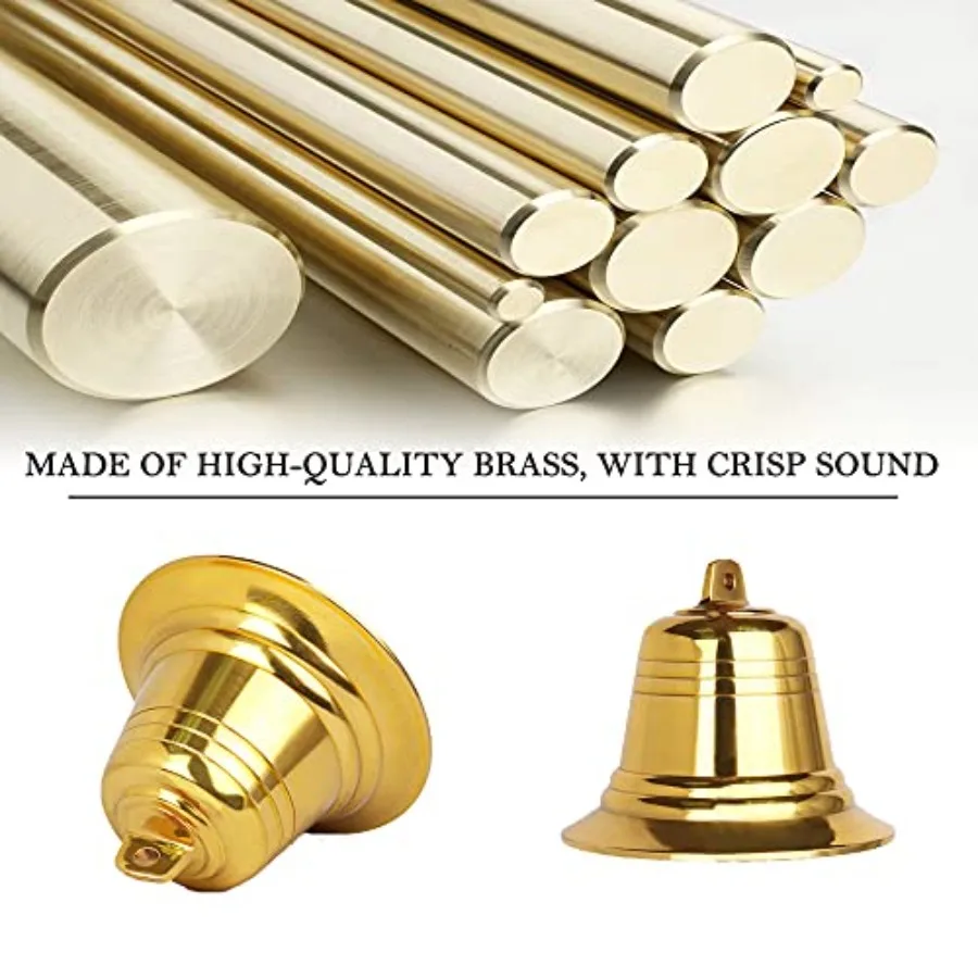 أجراس الدب بصوت عالٍ مقاس 1.5 بوصة من النحاس الصلب لـ Hikewith Sileer وصافرة الطوارئ للمشي لمسافات طويلة وركوب الدراجات وصيد الأسماك ومجموعات من الصخور #4