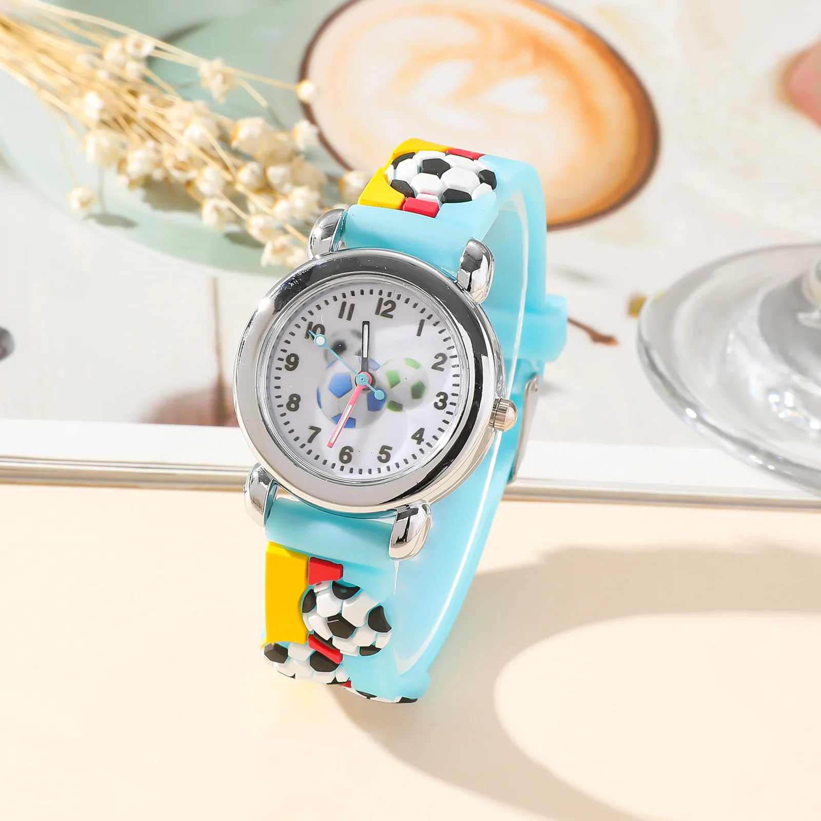 Fashion Children Sports Football Cartoon Silicone Watch Boys Girls Student Kids Watches Casual High Quality Watch