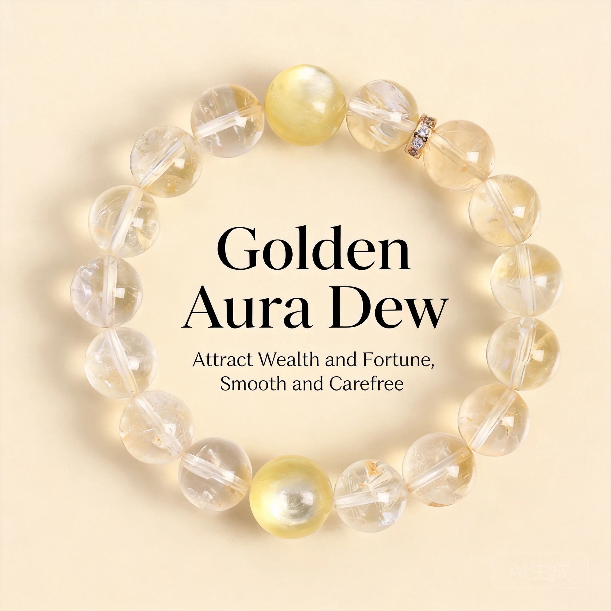 Chinese Style Lucky Natural Citrine Beaded Bracelet Women Wealth Attracting Good Fortune Blessing Healing Wrist Jewelry Gift