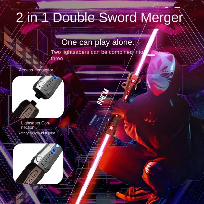 Laser Sword Stretchable Adult Toy Genuine Tactical Light Sword Fluorescent Stick 7-Color Rechargeable Costume Play dress up