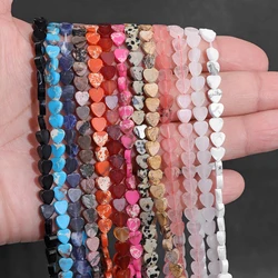 Natural Stone Beads 6mm Heart Star Shape Agates Turquoises Quartz Crystal Loose Spacer Beads for Jewelry Making Bracelet Earring