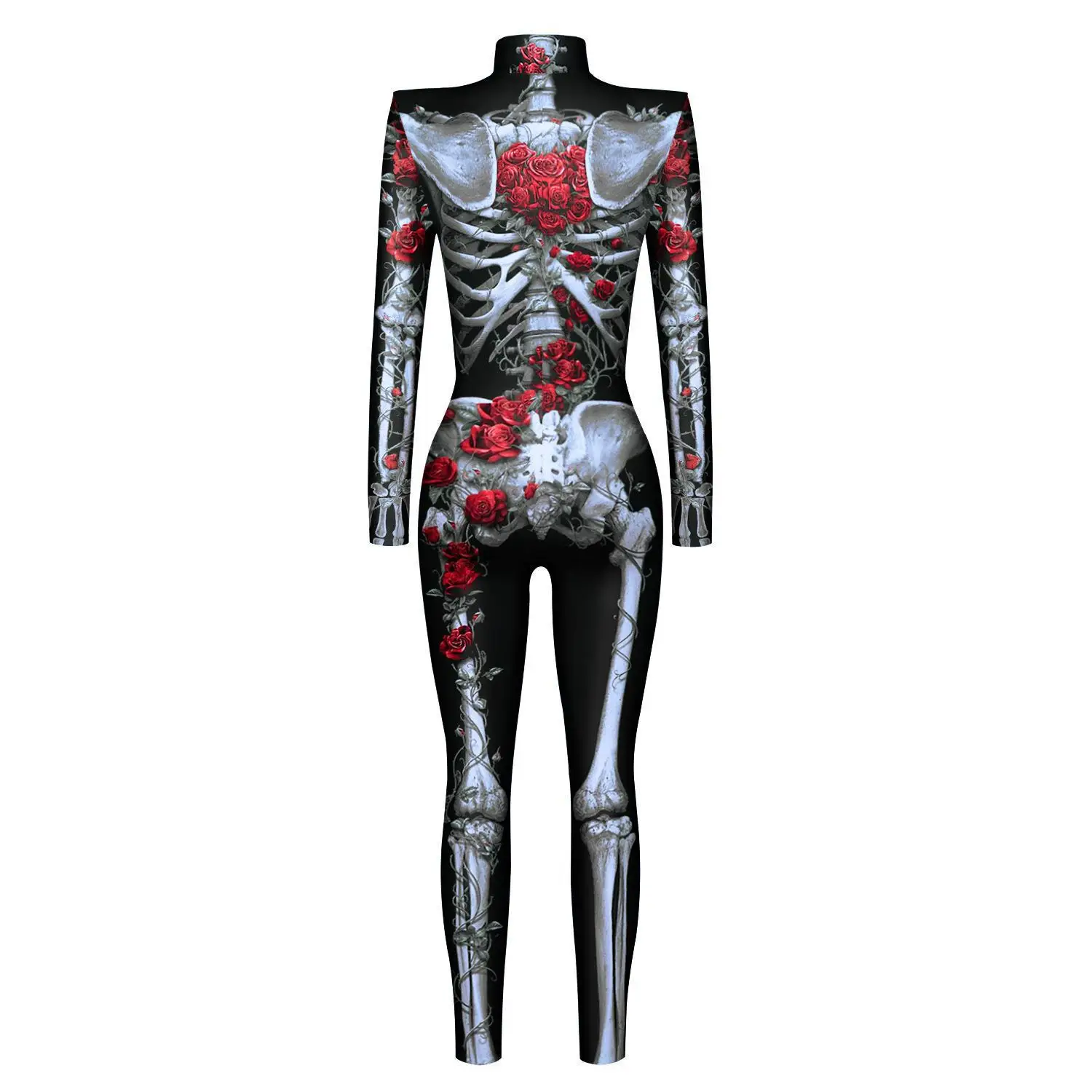 Damen Herren 3D-Gedruckter Tier-Schlangenschädel Cosplay-Bodysuit Erwachsenen-Halloween-Cosplay Zirkus-Radfahrer-Kostüm Karneval-Jumpsuit – Detail 2