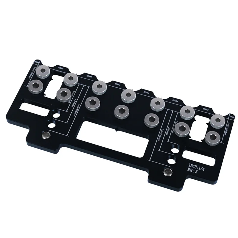 AEE6-Cabinet Handle Pitch Punch Locator Hardware Jig Kit, Woodworking Drawer Door Jig Drill Guide DIY Mounting Tool