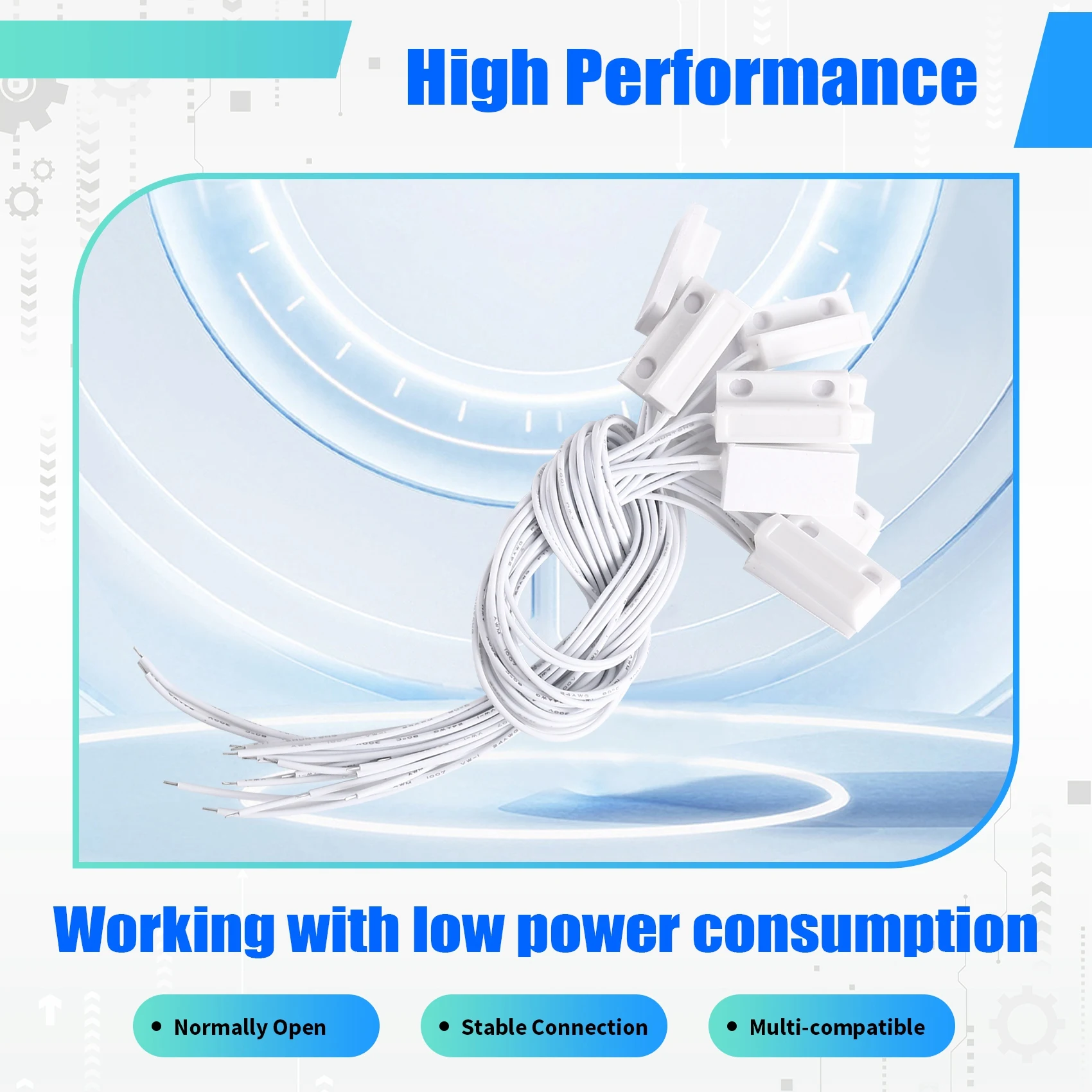 B27B MC-38A Normally Open(NO Type) Wired Door Window Sensor Magnetic Switch 10Pairs For Home Alarm System For Gsm Pstn Alarm