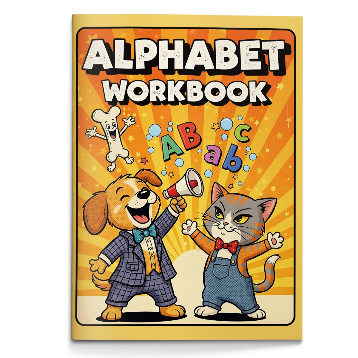 Children's alphabet coloring book, cute cartoon patterns, preschool early education workbook, boost your baby's hands-on skills