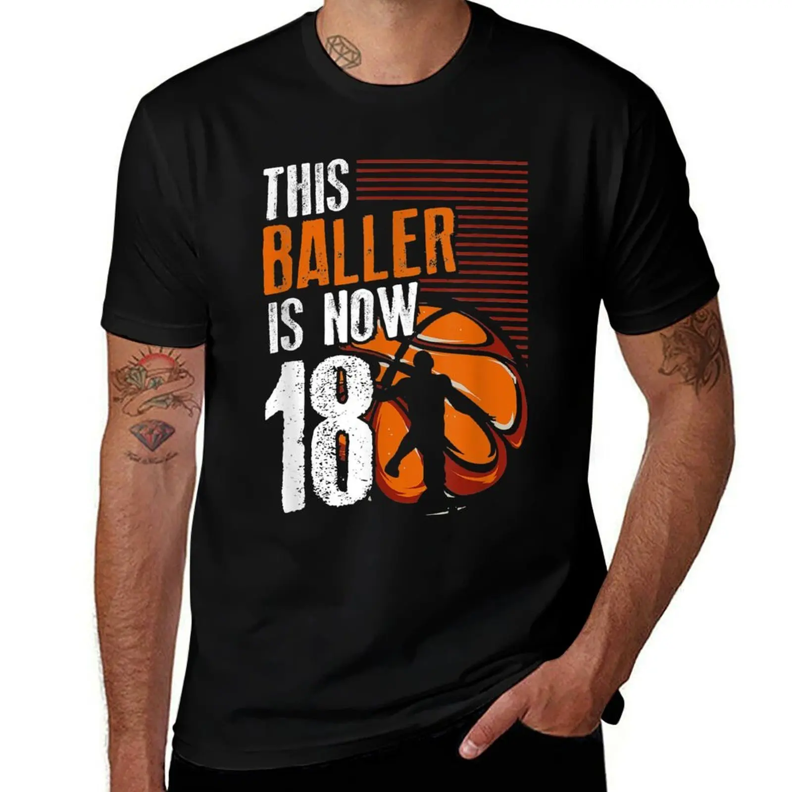 This Baller Is Now 18 Basketball 18th Birthday Sports T-Shirt Comfortable Daily Wear Tee