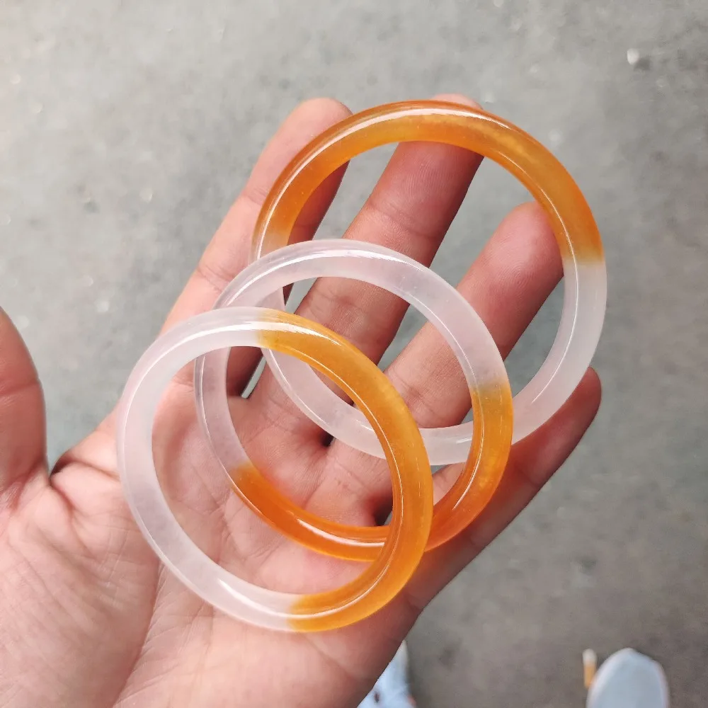Ice Half Mountain Half Water Bracelet Yellow Jade Bracelet Fashionable and Versatile jade bracelet bangle bangles for women 2