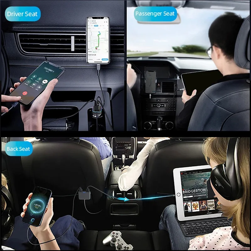 

Дисплей напряжения USB + Type C PD + QC3.0 6-портовый многопортовый адаптер автомобильного зарядного устройства Адаптер для телефона