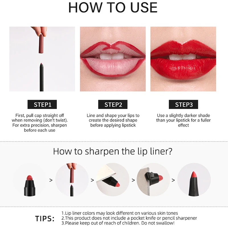 Wodoodporna matowa konturówka do ust trwała nieprzywierająca kubek kredka do ust ołówek seksowny czerwony odcień konturowy szminka ołówek makijaż Lipliner 9 kolorów