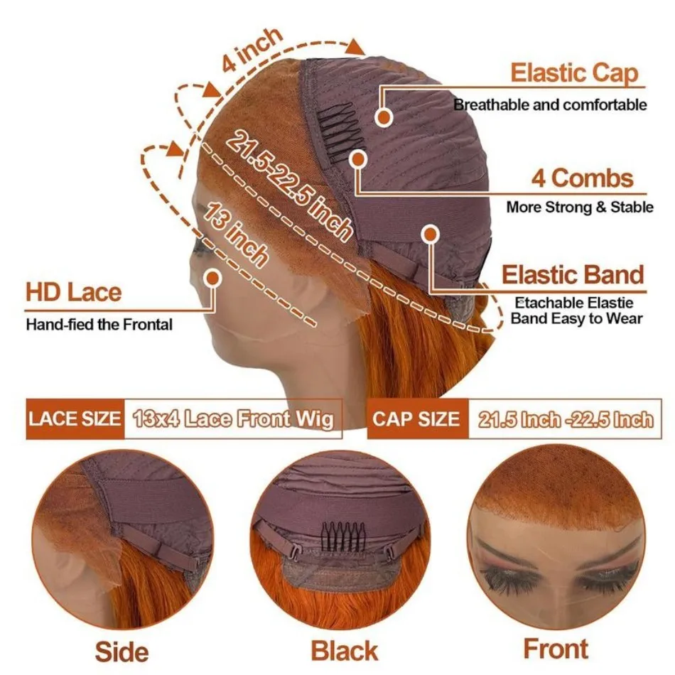 Peruca de Cabelo Humano Ondulado Profundo de 30 Polegadas com Renda HD 13x6, Peruca Frontal de Renda HD 13x4, Peruca Frontal de Renda Colorida com Densidade 250