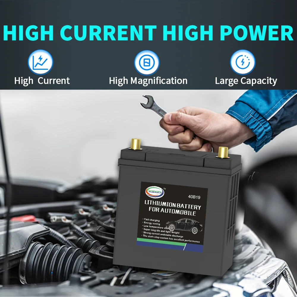 40B19L/R LiFePO4 Battery 12V Lithium Phosphate Ion Battery 680CCA Size-196*127*202mm LiFePo4 Battery For Car Auto Automobile