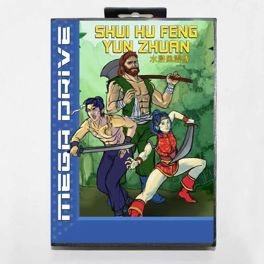 Shui Hu Feng Yun Zhuan MD Game Card with EUR Box for 16 Bit Sega Megadrive Genesis system