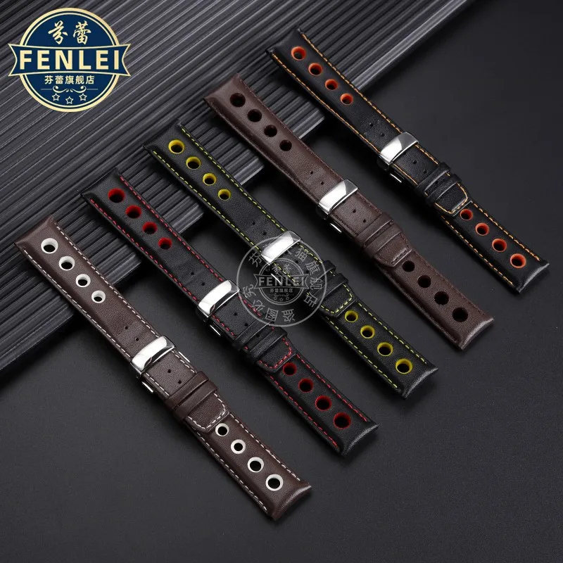 Genuine Leather Strap Cowhide Watch band For 1853 Tissot T91 Racing Sports PRS516 T044 Men's 20mm Original Breathable Bracelet