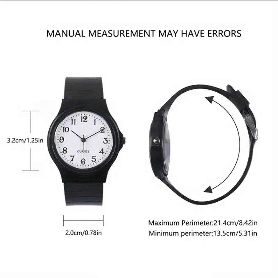 ساعة امتحان كاجوال بحزام سيليكون ساعة نسائية بسيطة للطالبات كوارتز ساعة يد مقاومة للماء بمينا صغير مستدير للفتيات #6