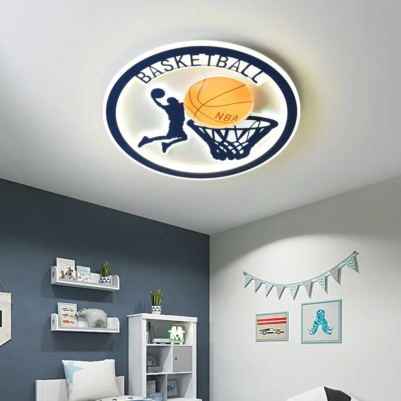 Creative Basketball Ceiling Lamp Boy and Girl Room Cartoon Ceiling Lamp Children's Bedroom Decorative Lamp Indoor LED Lighting