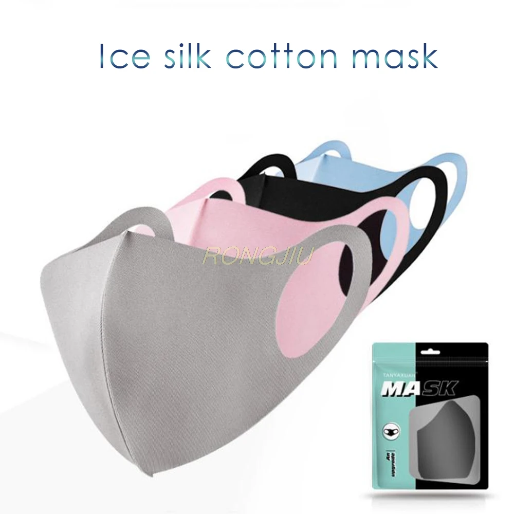 2PCS Spring Summer Ice Silk Cotton Hanging Ear Face Shield  Washable Reusable 3D Stereo Men and Women Breathable Sunscreen