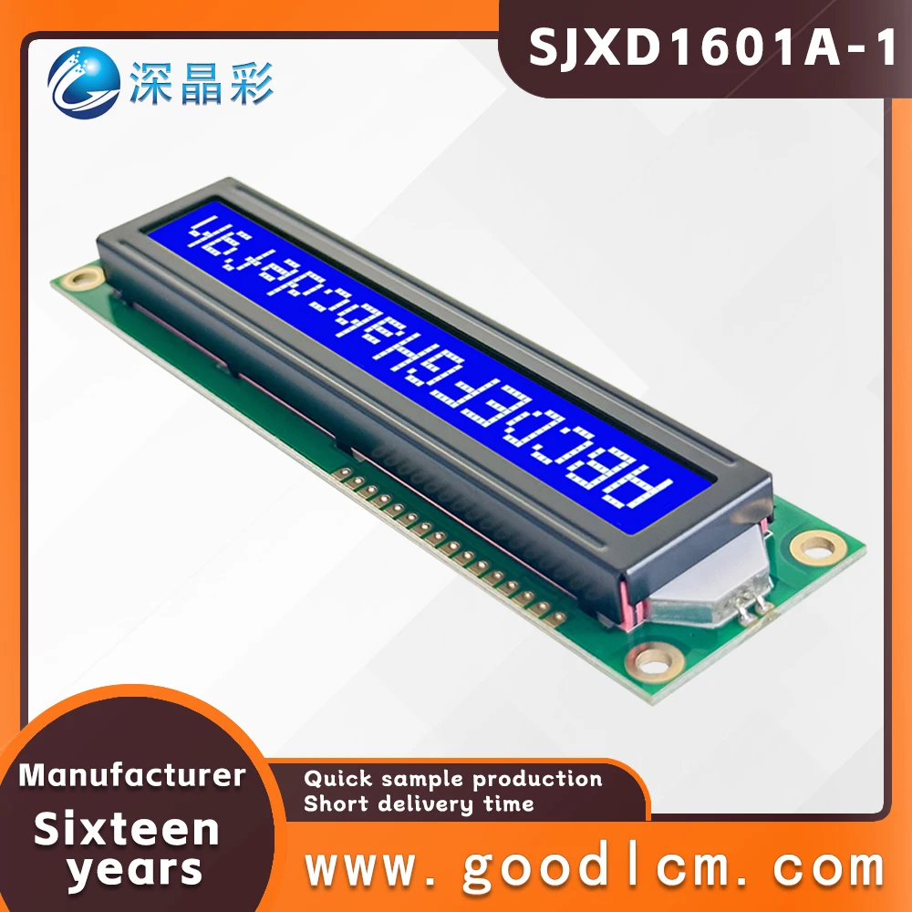 LCD1601A-1 1601Module Blue/Green Screen IIC/I2C 16x1 Large Character LCD Display Module1601 5.0V or 3.3V Blue screen white