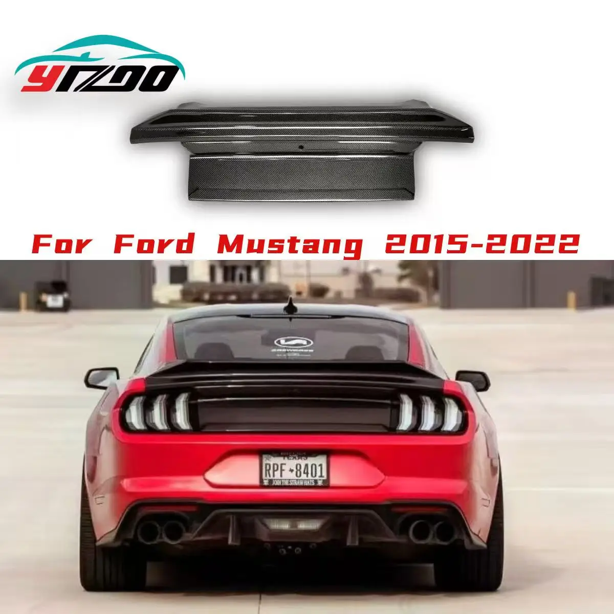 

Carbon Fiber Tailgate Body Kits For Ford Mustang 2015-2023 A Style FRP Rear Trunk Boot Cover Car Styling Accessories Decoration