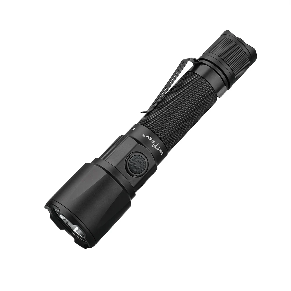 SKYRAY S15 Tactical Rechargeable Lamp 2500 lumen High Power Led Flashlight Type-C Portable Rechargeable Self-defense IP68 Torch 