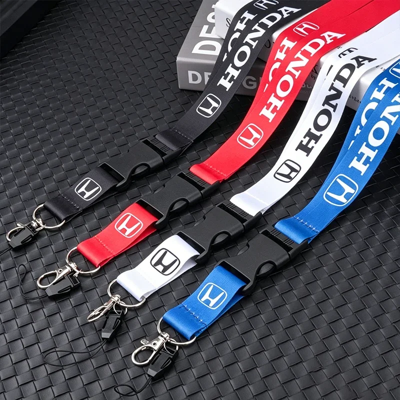 Lanyard Nylon Printing Emblem Style Black White Red Blue Keychain For Honda Mugen Jazz Insight Freed Fit CRV Civic Accord City - view 2