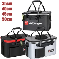 EVA Folding Fishing Bucket Live Fish Protection Bucket Fish Keep Fresh Carry Bag Thickened Multi-functional Fishing Tackle Boxes