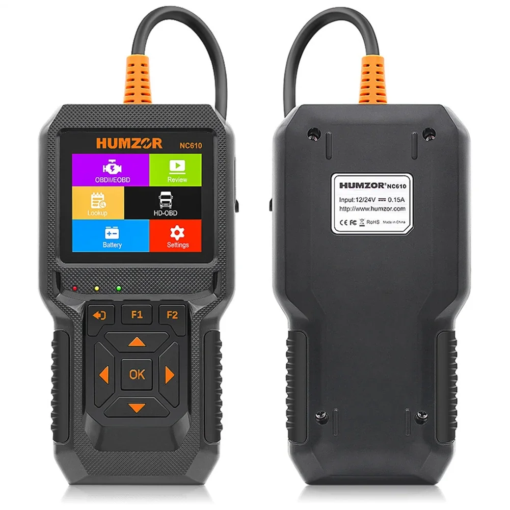 Car Truck For OBD2 Scanner Engine Light Check HD Code Reader Erasure Code Truck Engine Fault Code Reader 2 in 1 Scan Tool