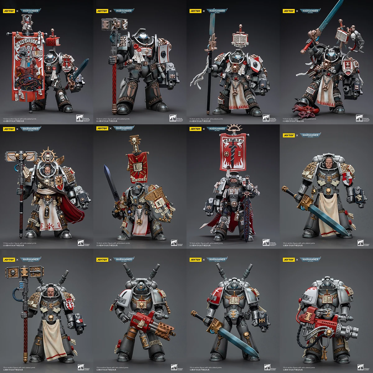 JOYTOY 1/18 グレイナイト グランドマスター ヴォルダス・カルドール・ドライゴ カステラン・クロウ インターセプター ストライク・スクワッド ターミネーター アクションフィギュア