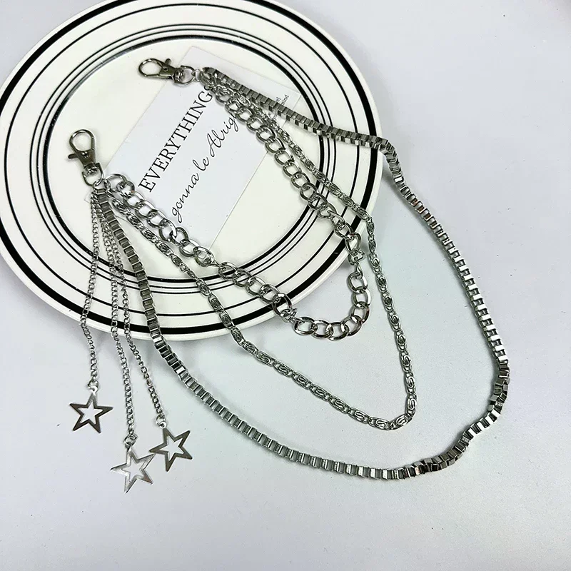 Star Pendant Pants Jeans Belt Keychains Chain Jewelry Tassel Metal Waist Chain Pants Chain Clothing view 2
