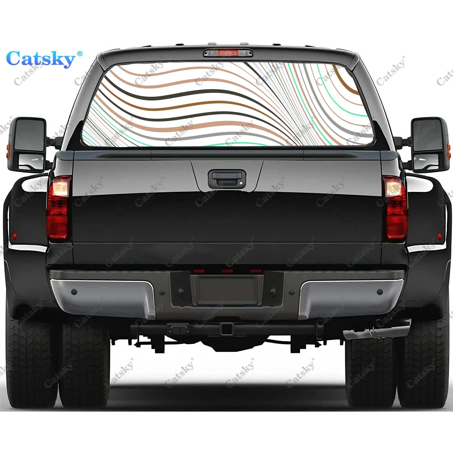 

Abstract 3D Shapes Graphic Rear Window Decal Fits Pickup,Truck,Car Universal See Through Perforated Back Window Vinyl Sticker