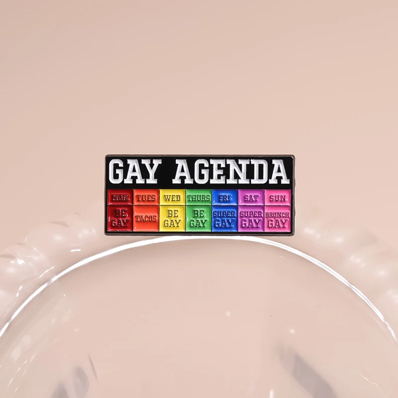 دبابيس مينا قوس قزح فخر من GAY AGENDY-Lgbt ، شارات طية صدر أنيقة مخصصة ، إكسسوارات ملابس حقائب ظهر ، هدايا مجوهرات ، بيع بالجملة
