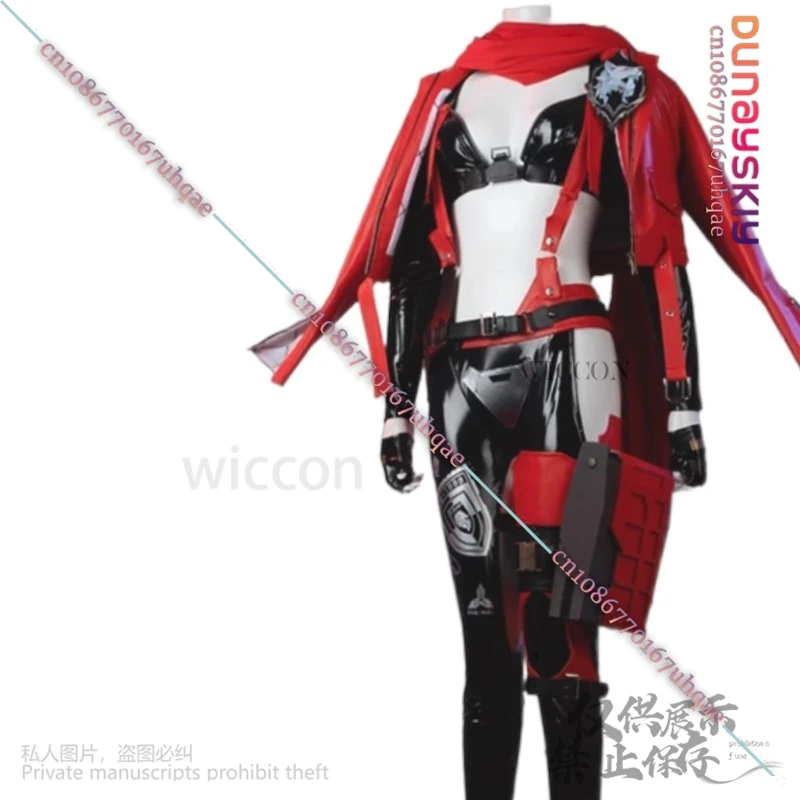 Juego de Anime NIKKE, disfraz de Caperucita Roja, chaqueta Sexy de PU, sujetador, pantalones, traje, pelucas para niña y mujer, juego de rol de Halloween