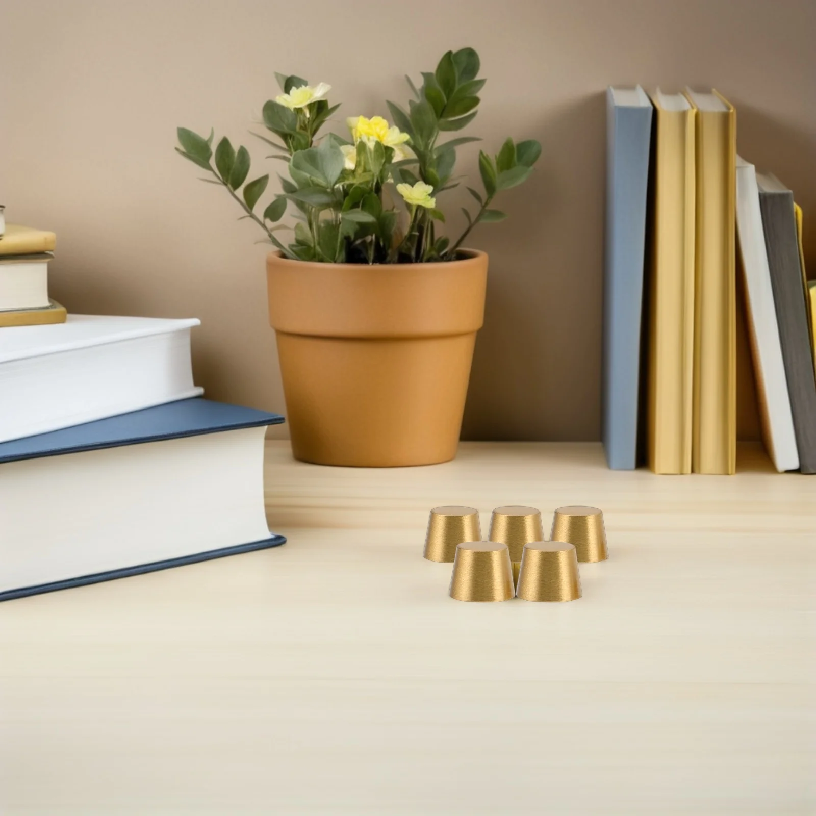 

8pcs Brass Feet Pads For Wood Tray Cutting Board Display Riser Base Small Furniture Support Legs Hardware Copper Foot Pads For