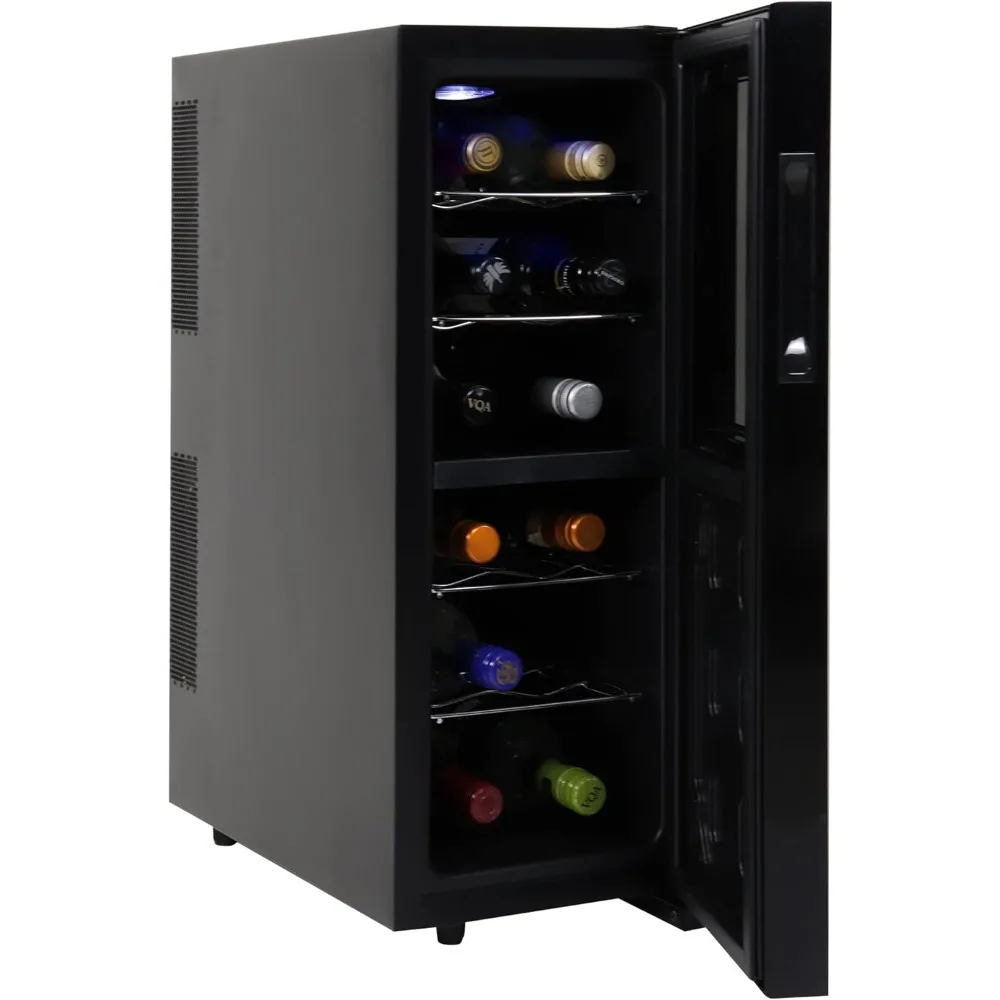 Urban Series 12 Bottle Wine Cooler Refrigerator Zone Wine Fridge Freestanding Wine Cellar for Red White Sparkling Wine Ideal