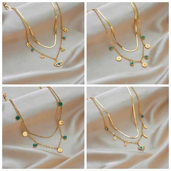 XIYANIKE 316L Stainless Steel Necklaces for Women European American Style Round Pendant Female Necklace Water Proof Lady Jewelry