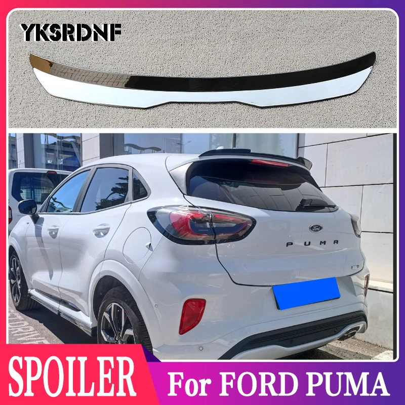 Super High GLOSS BLACK REAR SPOILER EXTENSION WING FOR FORD PUMA NEW SHAPE ABS Hatchback Spoiler Car Lip Spoiler